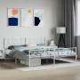 Estructura cama metal con cabecero y estribo blanco 200x200 cm de , Camas y somieres - Ref: Foro24-355537, Precio: 131,68 €, ...