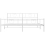 Estructura cama metal con cabecero y estribo blanco 200x200 cm de , Camas y somieres - Ref: Foro24-355537, Precio: 131,68 €, ...