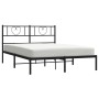 Bed frame with black metal headboard 140x200 cm by , Beds and slatted bases - Ref: Foro24-355464, Price: 105,26 €, Discount: %