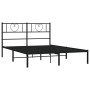 Bed frame with black metal headboard 140x200 cm by , Beds and slatted bases - Ref: Foro24-355464, Price: 105,26 €, Discount: %