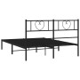 Bed frame with black metal headboard 140x200 cm by , Beds and slatted bases - Ref: Foro24-355464, Price: 105,26 €, Discount: %