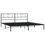 Bed frame with black metal headboard 200x200 cm by , Beds and slatted bases - Ref: Foro24-355470, Price: 105,83 €, Discount: %