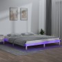 Bed frame with LED solid white wood 120x200 cm by , Beds and slatted bases - Ref: Foro24-820602, Price: 107,80 €, Discount: %