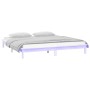 Bed frame with LED solid white wood 120x200 cm by , Beds and slatted bases - Ref: Foro24-820602, Price: 107,99 €, Discount: %