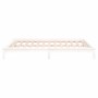 Bed frame with LED solid white wood 120x200 cm by , Beds and slatted bases - Ref: Foro24-820602, Price: 107,99 €, Discount: %