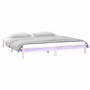 Bed frame with LED Super King solid wood 180x200 cm by , Beds and slatted bases - Ref: Foro24-820621, Price: 111,99 €, Discou...