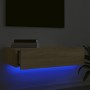 TV stand with LED lights Sonoma oak 60x35x15.5 cm by , TV Furniture - Ref: Foro24-842890, Price: 39,76 €, Discount: %