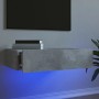 TV stand with LED lights in concrete gray, 60x35x15.5 cm by , TV Furniture - Ref: Foro24-842892, Price: 45,12 €, Discount: %