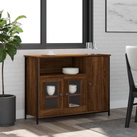 Engineered wood brown oak sideboard 100x35x75 cm by , Sideboards - Ref: Foro24-835513, Price: 97,18 €, Discount: %