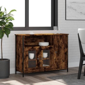 Engineered wood smoked oak sideboard 100x35x75 cm by , Sideboards - Ref: Foro24-835511, Price: 87,89 €, Discount: %