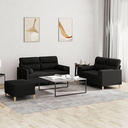 Set Sofas mit Kissen 3 Stück schwarzer Stoff von , Sofas - Ref: Foro24-3201596, Preis: 557,31 €, Rabatt: %