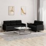 Sofagarnitur mit 2 Stück Kissen aus schwarzem Stoff von , Sofas - Ref: Foro24-3201604, Preis: 553,38 €, Rabatt: %