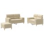 Sofa set with cushions 3 pieces cream fabric by , Sofas - Ref: Foro24-3201594, Price: 560,24 €, Discount: %