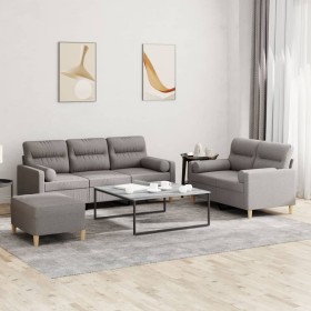 Three-piece sofa set with gray taupe fabric cushions by , Sofas - Ref: Foro24-3201631, Price: 612,89 €, Discount: %