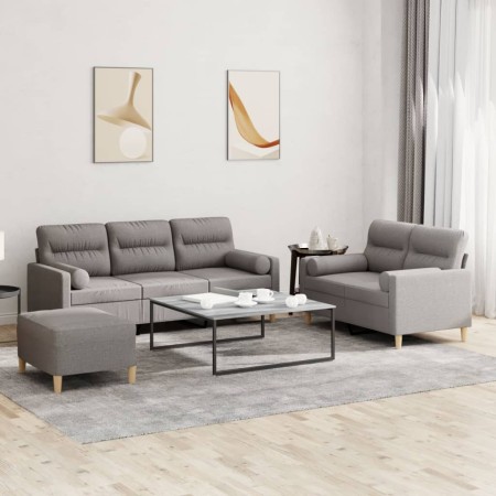 Set Sofas mit Kissen 3 Stück taupegrauer Stoff von , Sofas - Ref: Foro24-3201631, Preis: 612,89 €, Rabatt: %