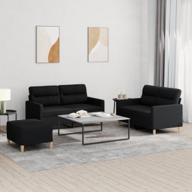 Set Sofas mit Kissen 3 Stück schwarzer Stoff von , Sofas - Ref: Foro24-3201580, Preis: 549,99 €, Rabatt: %