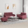 Set von Sofas mit Kissen 3 Stück roter roter Stoff von , Sofas - Ref: Foro24-3201582, Preis: 522,28 €, Rabatt: %