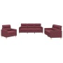 Set von Sofas mit Kissen 3 Stück roter roter Stoff von , Sofas - Ref: Foro24-3201542, Preis: 680,99 €, Rabatt: %