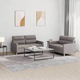 Sofa set with 2 pieces of gray taupe fabric cushions by , Sofas - Ref: Foro24-3201575, Price: 464,00 €, Discount: %