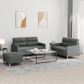 3-piece dark gray fabric sofa set with cushions by , Sofas - Ref: Foro24-3201577, Price: 513,99 €, Discount: %