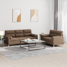 2-piece brown fabric sofa set with cushions by , Sofas - Ref: Foro24-3201619, Price: 559,72 €, Discount: %