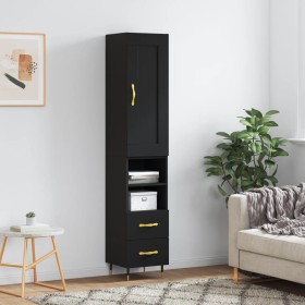 Black plywood sideboard 34.5x34x180 cm by , Sideboards - Ref: Foro24-3200242, Price: 103,19 €, Discount: %