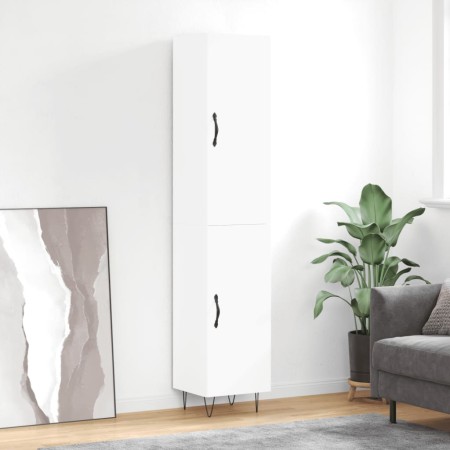 Tall white engineered wood display cabinet 34.5x34x180 cm by , Sideboards - Ref: Foro24-3198817, Price: 111,49 €, Discount: %