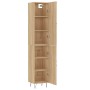 Aparador de madera contrachapada roble Sonoma 34,5x34x180 cm de , Aparadores - Ref: Foro24-3198820, Precio: 96,56 €, Descuent...