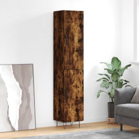 Aparador de madera contrachapada roble ahumado 34,5x34x180 cm de , Aparadores - Ref: Foro24-3198822, Precio: 97,68 €, Descuen...