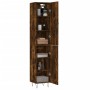 Aparador de madera contrachapada roble ahumado 34,5x34x180 cm de , Aparadores - Ref: Foro24-3198822, Precio: 101,37 €, Descue...