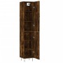 Aparador de madera contrachapada roble ahumado 34,5x34x180 cm de , Aparadores - Ref: Foro24-3198822, Precio: 101,37 €, Descue...