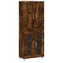 Tall smoked oak plywood highboard 69.5x34x180 cm by , Sideboards - Ref: Foro24-3199606, Price: 154,58 €, Discount: %