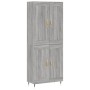 Aparador alto madera contrachapada gris sonoma 69,5x34x180 cm de , Aparadores - Ref: Foro24-3199671, Precio: 143,40 €, Descue...