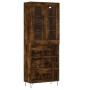 Tall smoked oak plywood highboard 69.5x34x180 cm by , Sideboards - Ref: Foro24-3198758, Price: 127,53 €, Discount: %