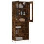 Tall smoked oak plywood highboard 69.5x34x180 cm by , Sideboards - Ref: Foro24-3198758, Price: 127,53 €, Discount: %