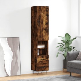 Smoked oak plywood sideboard 34.5x34x180 cm by , Sideboards - Ref: Foro24-3198950, Price: 101,91 €, Discount: %