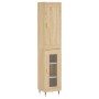 Aparador de madera contrachapada roble Sonoma 34,5x34x180 cm de , Aparadores - Ref: Foro24-3200372, Precio: 93,55 €, Descuent...