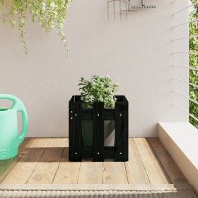 Planter box design made of solid black pine wood 30x30x30 cm by , Pots and planters - Ref: Foro24-832444, Price: 19,99 €, Dis...