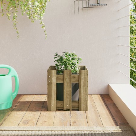 Planter box made of impregnated pine wood fence design 30x30x30 cm by , Pots and planters - Ref: Foro24-832446, Price: 18,94 ...