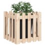 Planter with solid pine wood fence design 50x50x50 cm by , Pots and planters - Ref: Foro24-832452, Price: 25,49 €, Discount: %