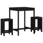 Garden table set and high stools 3 pieces black pine wood by , Garden sets - Ref: Foro24-3157737, Price: 207,10 €, Discount: %