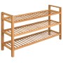 Shoe rack with 3 shelves solid oak wood 100x27x60 cm by vidaXL, Shoe racks and shoe organizers - Ref: Foro24-244209, Price: 9...