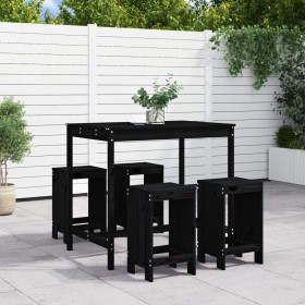 Garden set with table and high stools, 5 pieces, black pine wood. by , Garden sets - Ref: Foro24-3157749, Price: 333,51 €, Di...