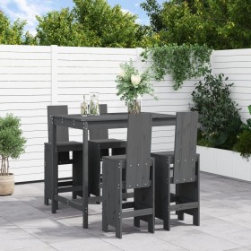 Garden set with table and high stools, 5 pieces, made of gray pine wood. by , Garden sets - Ref: Foro24-3157777, Price: 398,6...