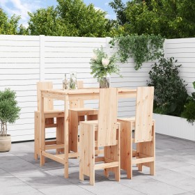 Set aus hohem Gartentisch und Hockern 5 Stück massives Kiefernholz von , Gartensets - Ref: Foro24-3157775, Preis: 344,99 €, R...