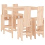 Garden table set and high stools 5 pieces solid pine wood by , Garden sets - Ref: Foro24-3157775, Price: 351,20 €, Discount: %