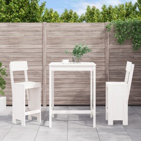 Garden table set and high stools 3 pieces white pine wood by , Garden sets - Ref: Foro24-3157794, Price: 226,12 €, Discount: %