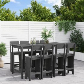 Hoher Gartentisch und Hocker 9 Stk. massives Kiefernholz grau von , Gartensets - Ref: Foro24-3157819, Preis: 700,23 €, Rabatt: %