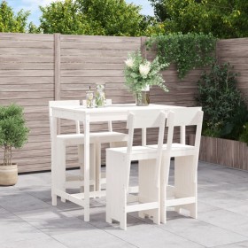 Set aus Tisch und hohen Gartenhockern 5 Stück Zirbenholz weiß von , Gartensets - Ref: Foro24-3157806, Preis: 372,99 €, Rabatt: %