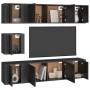 Set de muebles para TV 7 piezas madera contrachapada negro de , Muebles TV - Ref: Foro24-3188663, Precio: 262,99 €, Descuento: %